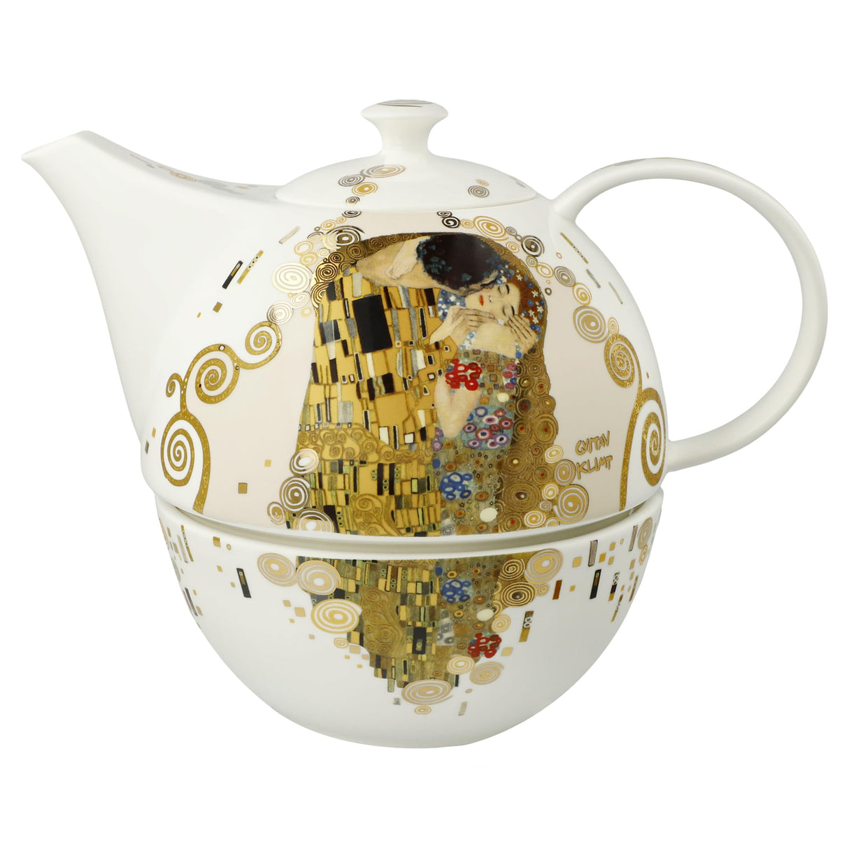 Goebel Gustav Klimt 67-013-61-1 Artis Orbis - Tetera con calentador (porcelana, 25,x 16,5 x 20 cm)