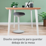 Leitz Ergo Taburete Ergonómico con Acolchado Doble, Altura Ajustable 47 a 64cm para Trabajo Sentado, Cubierta Fabricada con un 100% de Material Reciclado Post-Consumo, Gama Ergo, Gris Claro, 65440085