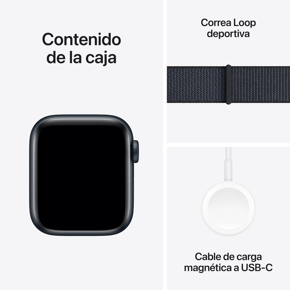 Apple Watch SE de 2.ª generación GPS Smartwatch con Caja de Aluminio en Medianoche de 40 mm y Correa Loop Deportiva Tinta. Monitores de entreno y sueño y Neutro en Carbono