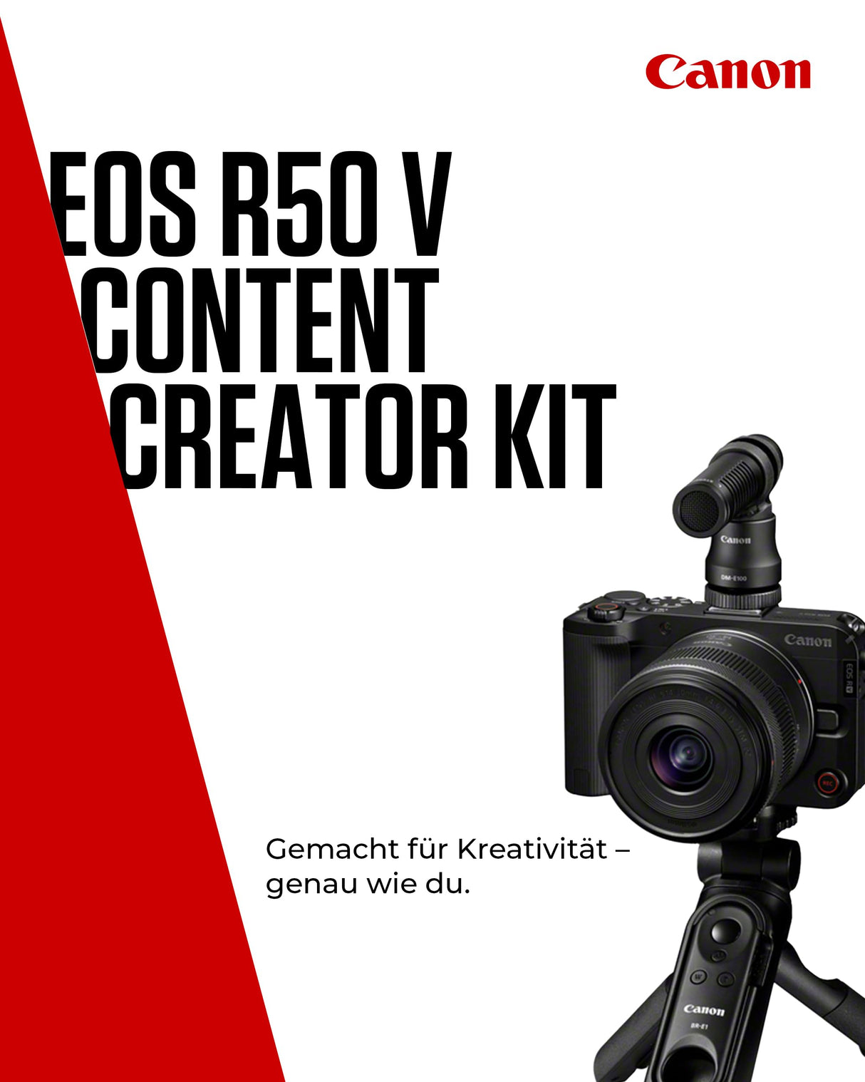 Canon EOS R50 V Kit para Creadores de Contenido - Cámara de Vlogging Compatible con Objetivos Canon RF | Ideal para Vlogs, Viajes | Conexión Bluetooth