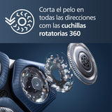 Philips Serie 7000 Afeitadora Eléctrica Hombre, Máquina de Afeitar Barba con Recortadora, 45 cuchillas, Para piel sensible, 60min de uso, En Seco y Húmedo, Recargable, Base Carga, S7887/35, Gris