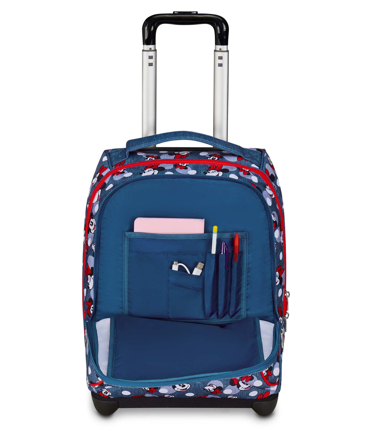 Seven Minnie Big Trolley Escuela Fija, Azul Denim, 2 en 1, Doble Uso, Trolley y Mochila, Escuela Primaria, Niña, azul (blu denim), Blu Denim, Casual