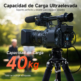 Rollei Rock Solid Alpha XL Mark III, 193cm Tripode Fibra de Carbono Profesional para Cámaras con Capacidad de Carga de 40kg Camera Tripod Negro con Cabezal Nivelador para DSLR Videocámara