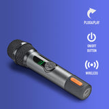 NGS Singer Star Duo – Pack 2 Micrófonos Inalámbricos Dinámico 2,4GHz, Autonomía 30h, Control de Volumen y Eco, Indicador de Batería, Conexión Jack 3,5mm y 6,3mm – Ideal para Karaokes y Eventos