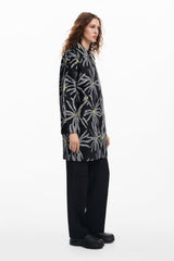 Desigual Abrigo para Mujer Woman Woven Overcoat, Negro, XL