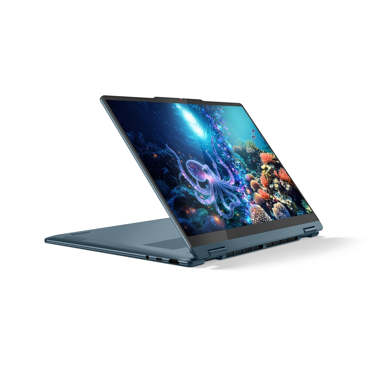Lenovo Yoga 7 - Ordenador portátil 2 en 1, Copilot+PC, 14" WUXGA OLED, AMD Ryzen AI 7 350, 16 GB de RAM, SSD de 512 GB, AMD Radeon 860M, Win11, QWERTZ, Tidal Teal, 3 Meses Premium Care, Incluye Funda
