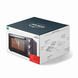 Lacor - 69347 - Horno Eléctrico Sobremesa, Horno Pequeño Cocina, Convección con Carcasa de Acero, Temperatura: 70ºC-230ºC, 54x34,5x41 cm, Capacidad: 35 L, Negro