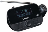 Lenco 810011 cr-615 Reloj Despertador con proyección Dab+ - Radio Digital con Dab+ y FM PLL - 30 emisoras memorables - Despertador de Dos Horas - proyector de 180 Grados - conexión de 3,5 mm - Negro