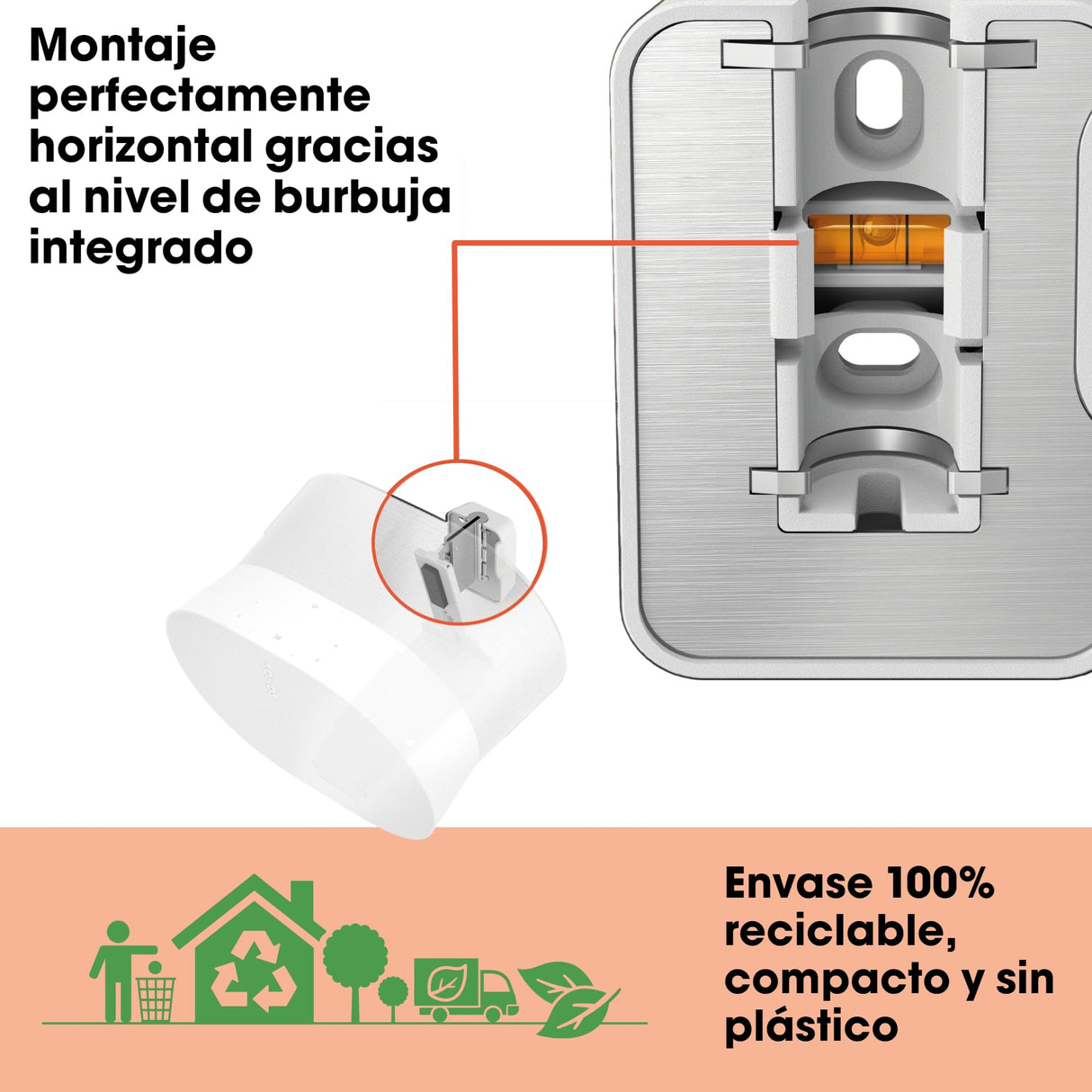 Vogel's SWM 4131 Soporte de Pared para Sonos ERA 300, Máx. 5 kg, Inclinable -30º/+30º, Girar hasta 60º, Blanco