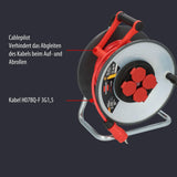 Brennenstuhl Professional SteelCore Carrete SC 3110 IP44 (33m H07BQ-F 3G1,5, Cuerpo de Carrete de Chapa de Acero, Uso en Obras de construcción y Uso en Exteriores permanentes, Fabricado en Alemania)