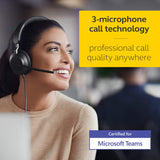 Jabra Evolve2 40 SE - Auriculares estéreo con Cable con cancelación de Ruido, con tecnología de Llamada de 3 micrófonos y Cable USB-A, Certificado MS Teams, Funciona con Todas Las demás Plataformas,