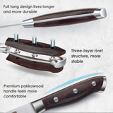 SHAN ZU Juego de Cuchillos Cocina, 16 Piezas Set Cuchillos Cocina Profesional de Acero Inoxidable de Alto Carbono, Juego de Cuchillos con Bloque de Madera, Afilador, Cuchillo de Chef, Santoku, Tijeras