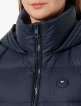Tommy Hilfiger Chaleco Mujer Down Casual con capucha, Azul (Desert Sky), S