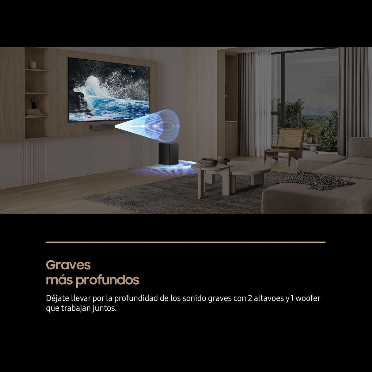 SAMSUNG Barra de Sonido HW-B46CF/ZF - 2.1ch, Dolby Audio/DTS Virtual:X, Bass Boost, Sonido Inteligente