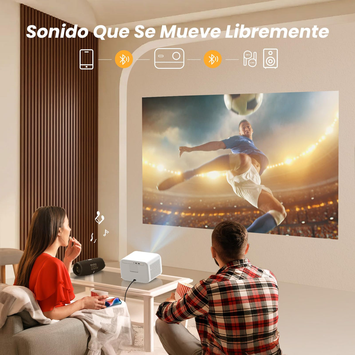 YABER Proyector Portátil 4K Full HD 1080P Nativo con Sonido JBL & Enfoque Automático 1s, WiFi 6 Bluetooth, para Cine en Casa/Exterior Compatible con Móvil/iOS/Android/TV Stick/PS5/HDMI