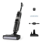 Rowenta X-Clean 4, Fregona Eléctrica Sin Cable, 2 en 1 Aspira y Friega a la vez, 200 W, Pantalla De Control Inteligente, Ajuste Automático De Limpieza: Eco, Auto Y Max, Gris, GZ5036WO
