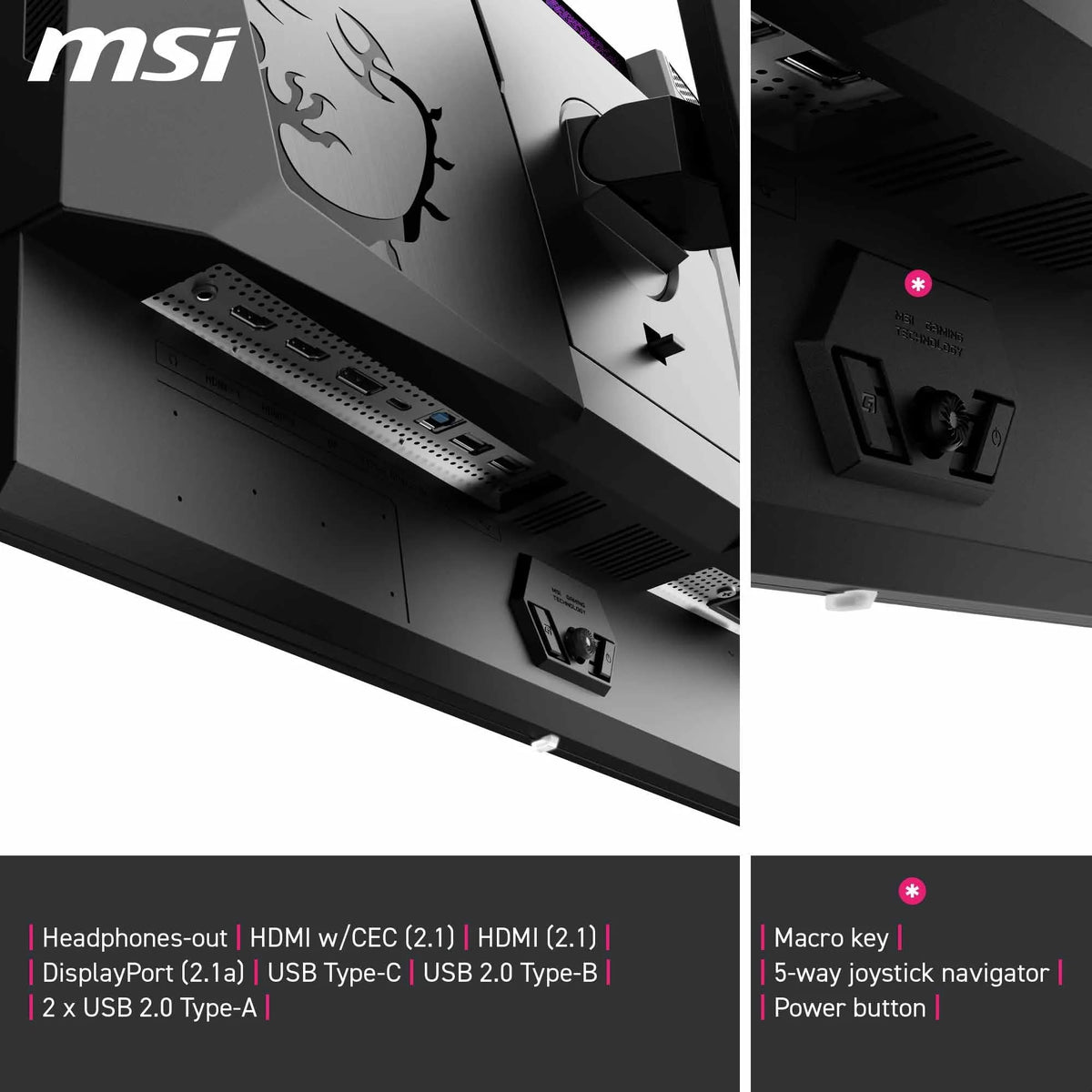 MSI MPG 272URX QD-OLED 26,5" 4K UHD Monitor Gaming - Panel OLED 3840 x 2160 Quantum Dot,EL Gen3, 240Hz / 0,03ms, 99% DCI-P3, ΔE≤2, DisplayHDR True Black 400, KVM, DP 2.1a, HDMI 2.1, USB Type-C