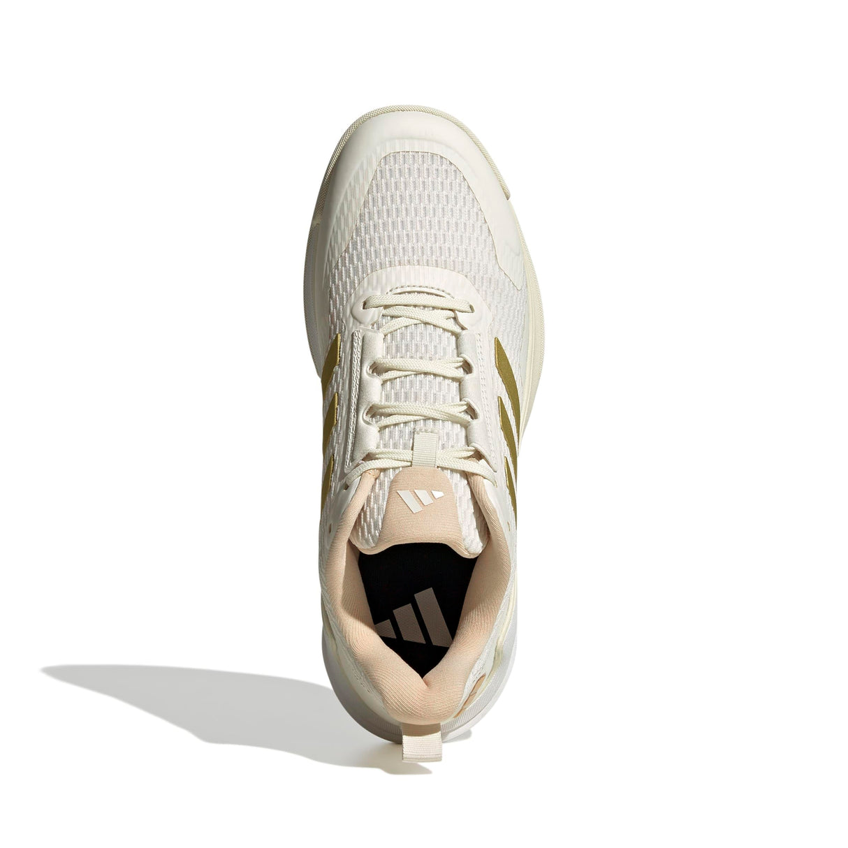 adidas Mujer Novaflight 2 Indoor Shoes, Off White/Gold Met./Crystal Sand, 38 EU
