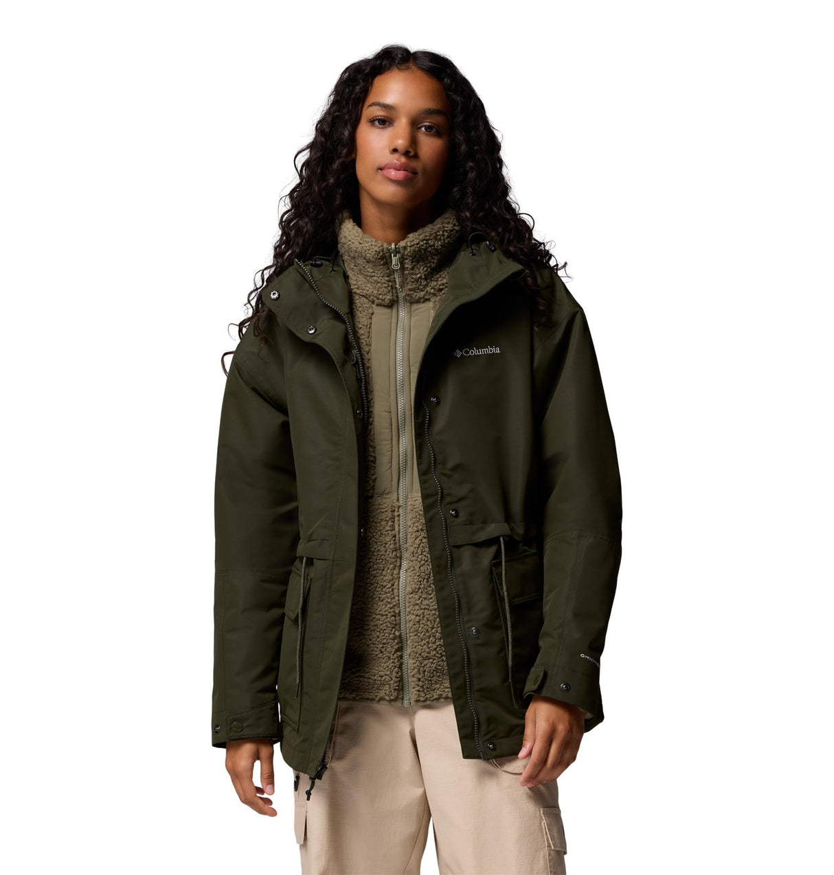 Columbia Drop Ridge II Chaqueta Impermeable 3 en 1, Diseño Dinámico, Reflectante de Calor, Ajuste Personalizable, Sherpa Acogedora, Barrera Impermeable - Mujer