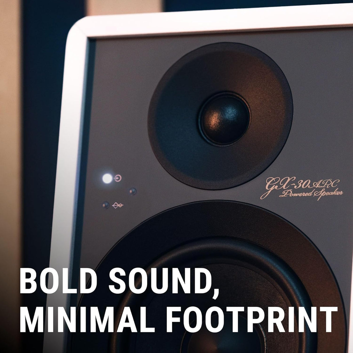 ONKYO Creator Series GX-30ARC Powered Speakers, White - 4" woofer, HDMI ARC, USB/C, Line/Phono, Optical Ports, Bluetooth 5.3 Audio connectivity