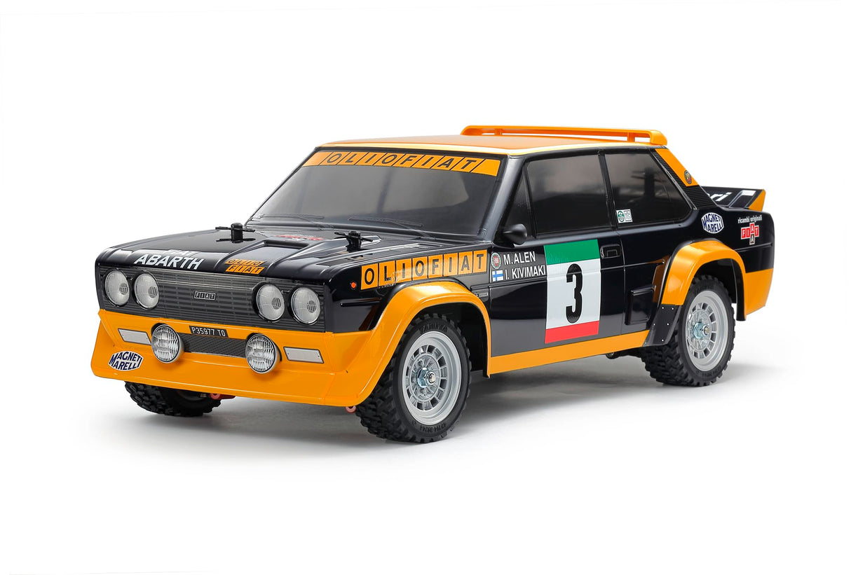 Tamiya 58723 1:10 RC FIAT 131 Abarth Olio FIAT MF-01X - Coche teledirigido, vehículo, modelismo, Montaje, Hobby, Kit RC, sin Pintar