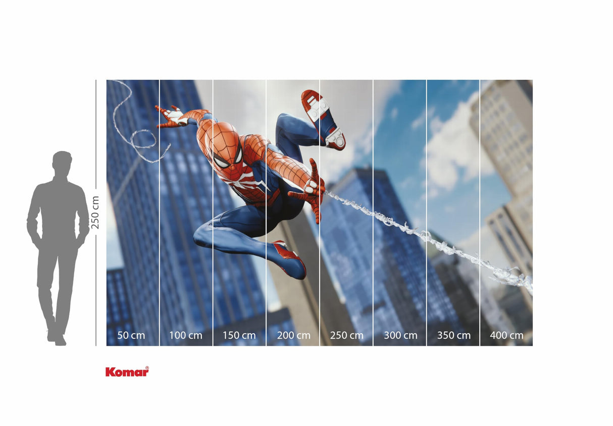 Komar WTD - Papel pintado fotográfico para habitación infantil (400 x 250 cm), diseño de Spider-Man Attack de Marvel