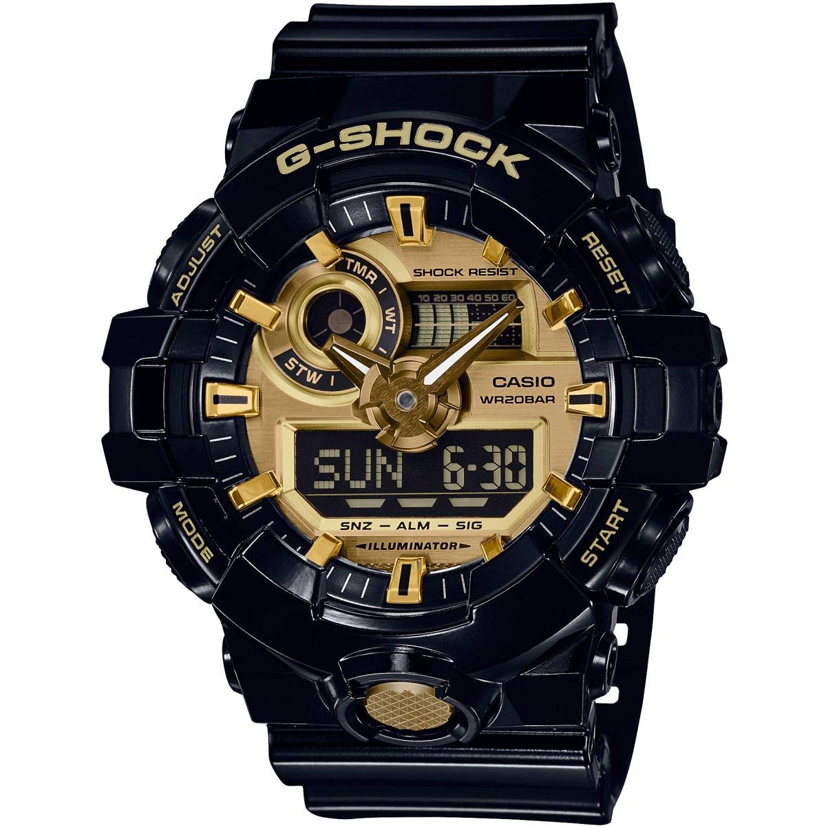 Casio Reloj Analógico-Digital para Hombre de Cuarzo con Correa en Resina GA-710GB-1AER