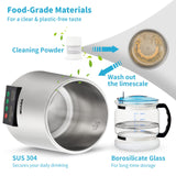 VEVOR Destilador de Agua 4 L Filtro de Destilación de Agua con Recipiente de Vidrio 750W 1 L/H Ajuste de Velocidad, Destilación Filtro Purificador 7,9 lbs de Acero Inoxidable con Pantalla Doble, Plata