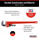 RIDGID 31035 Llave de tubo recta para servicio pesado de 36 pulgadas, Llave de fontanería de 36 pulgadas