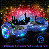 SISIGAD Hoverboard, Electric Scooters with Bluetooth & 6.5" Flash Wheels & LED Headlights Fender Lights, All Terrain for Kids
