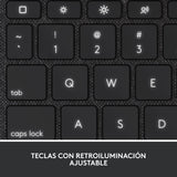Logitech Combo Touch, funda con teclado extraíble para iPad (10.a generación) y A16)gran trackpad de precisión, teclado retroiluminado de tamaño normal y tecnología Smart Connector,QWERTY ESP - Gris