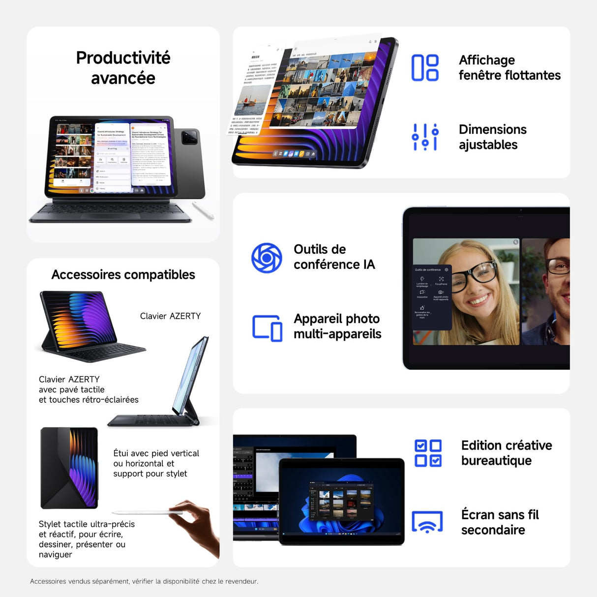 Xiaomi Pad 7, 11,2" Tableta, 8 128G + Funda Oficial - 8850mAh Batería, 45W HyperCharge, HyperAI - Azul