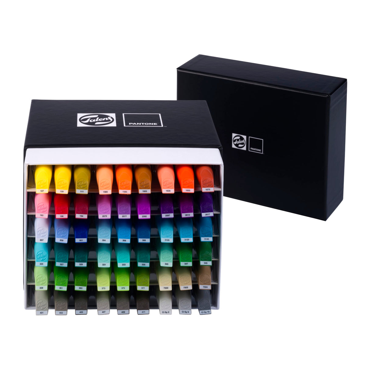 Talens | Pantone Marker Set de 54 Additional | Rotulador Doble Punta con Punta de Pincel y Cincel | Tinta Pigmentada a Base de Agua en Colores Pantone