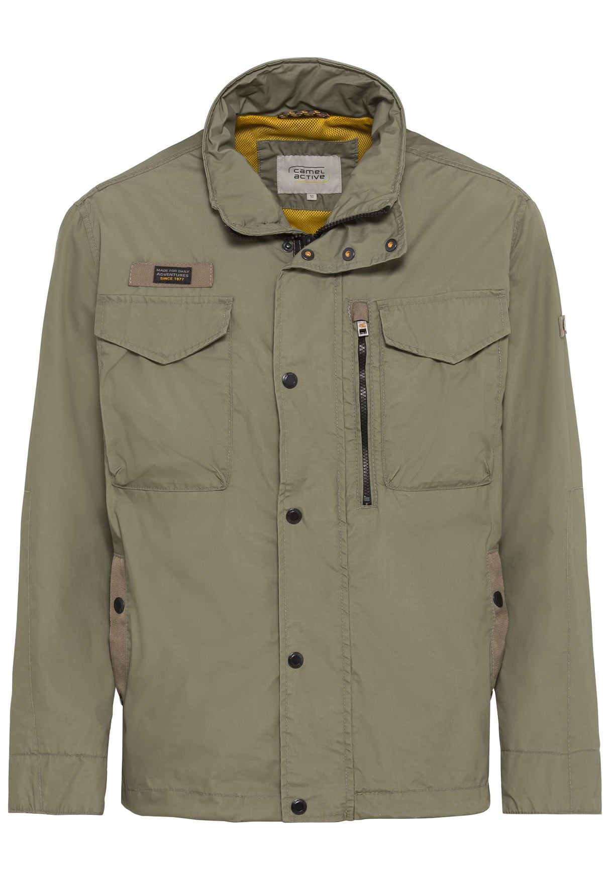 camel active Chaqueta Bomber con Cuello Alto Blusa, marrón, 48 para Hombre