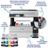 Epson EcoTank ET-5170, Impresora Alto Rendimiento Wifi A4 Multifunción con Impresión Doble Cara Automática, Imprime / Escáner / Copiadora / Fax