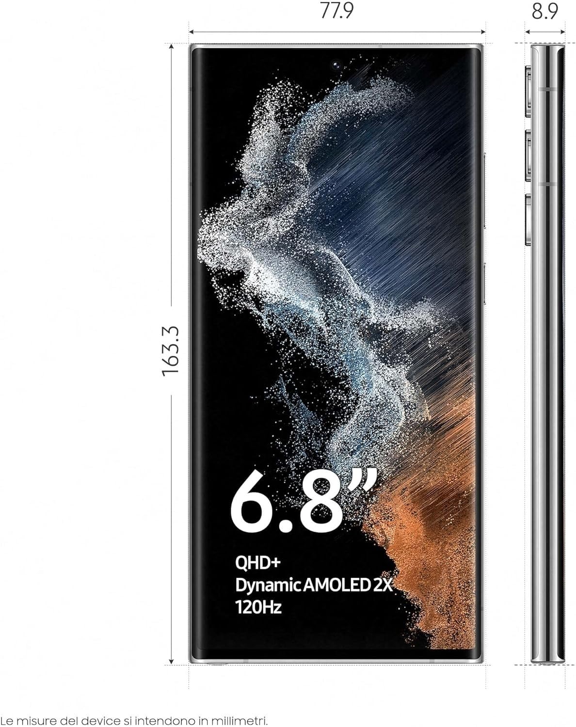 Samsung Galaxy S22 Ultra, desbloqueado, SM-S908B 17,3 cm (6.8in) SIM doble Android 12 5G USB Tipo C 12 GB 256 GB 5000 mAh Blanco (Reacondicionado)