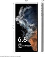 Samsung Galaxy S22 Ultra, desbloqueado, SM-S908B 17,3 cm (6.8in) SIM doble Android 12 5G USB Tipo C 12 GB 256 GB 5000 mAh Blanco (Reacondicionado)