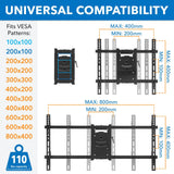Mount-It! - Soporte de TV Brazo Largo, Movimiento Completo, articulado Extensible 1 m, para televisores 42, 47, 50, 55, 60, 65, 70, 75 y 80 Pulgadas, Compatible con VESA 800 x 400 mm, soporta hasta