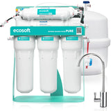 Ecosoft P'URE AquaCalcium - Filtro con Bomba Montado Sobre Estructura Metálica, Ósmosis Inversa Para el Hogar, Elimina el 99.8 % de los Contaminantes del Agua, Mineraliza el Agua Potable con Calcio