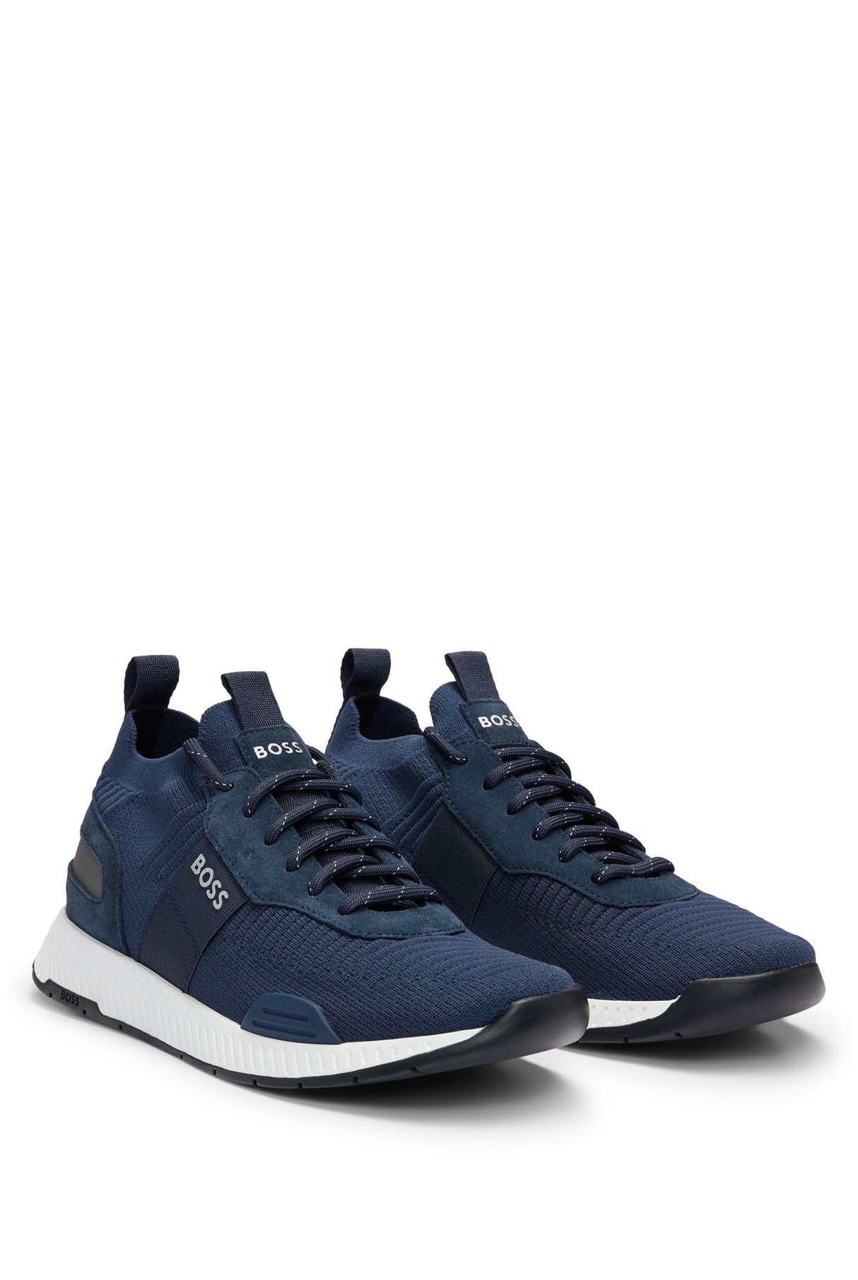 BOSS Hombres Titanium_Runn_knst_N Sneaker Azul 43 EU