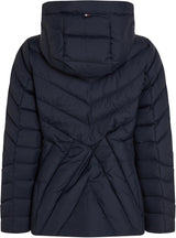 Tommy Hilfiger Cazadora de Plumas Mujer Down Jacket con Capucha, Azul (Desert Sky), XS