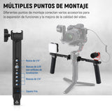 NEEWER Mango dual compatible con DJI RS4 RS4 Pro RS3 RS3 Pro RS2 RSC2 Ronin S SC cardán, kit de doble mango con 2 mini rieles NATO, abrazaderas NATO de liberación rápida, roscas de 1/4 y 3/8 pulgadas,