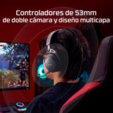 HyperX Cloud Alpha Wireless 2 - Auriculares Gaming inalámbricos con Base RGB, Drivers 53mm, batería hasta 250h, Bluetooth, 2.4GHz, PC, PS4, PS5, Xbox, Switch, Color Negro