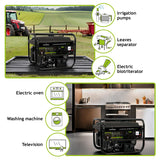 Tecnoware Power Systems - Generador de Corriente 4200 VA, Motor Gasolina 4 Tiempos, Arranque Eléctrico y Manual, Depósito 15L, Compacto y Portátil, Ideal para Camping y Construcción