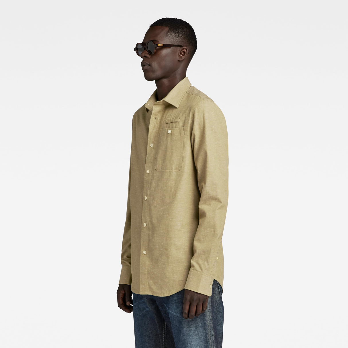 G-Star Para Hombre Camisa Bristum 2.0 Slim , Beige (tree house D23553-D187-C941), S