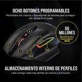 Corsair DARK CORE RGB PRO Ratón Inalámbrico FPS/MOBA para Juegos - 18.000 PPP - 8 Botones Programables - Inalámbrico Sub-1ms - Compatible con iCUE - PC, Mac, PS5, PS4, Xbox - Negro