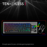 CHERRY MX 8.2 TKL Wireless, Teclado Mecánico Inalámbrico de Gaming sin Teclado Numérico, Distribución Alemana (QWERTZ), con Maletín Metálico de Transporte, Switches MX BROWN, Blanco