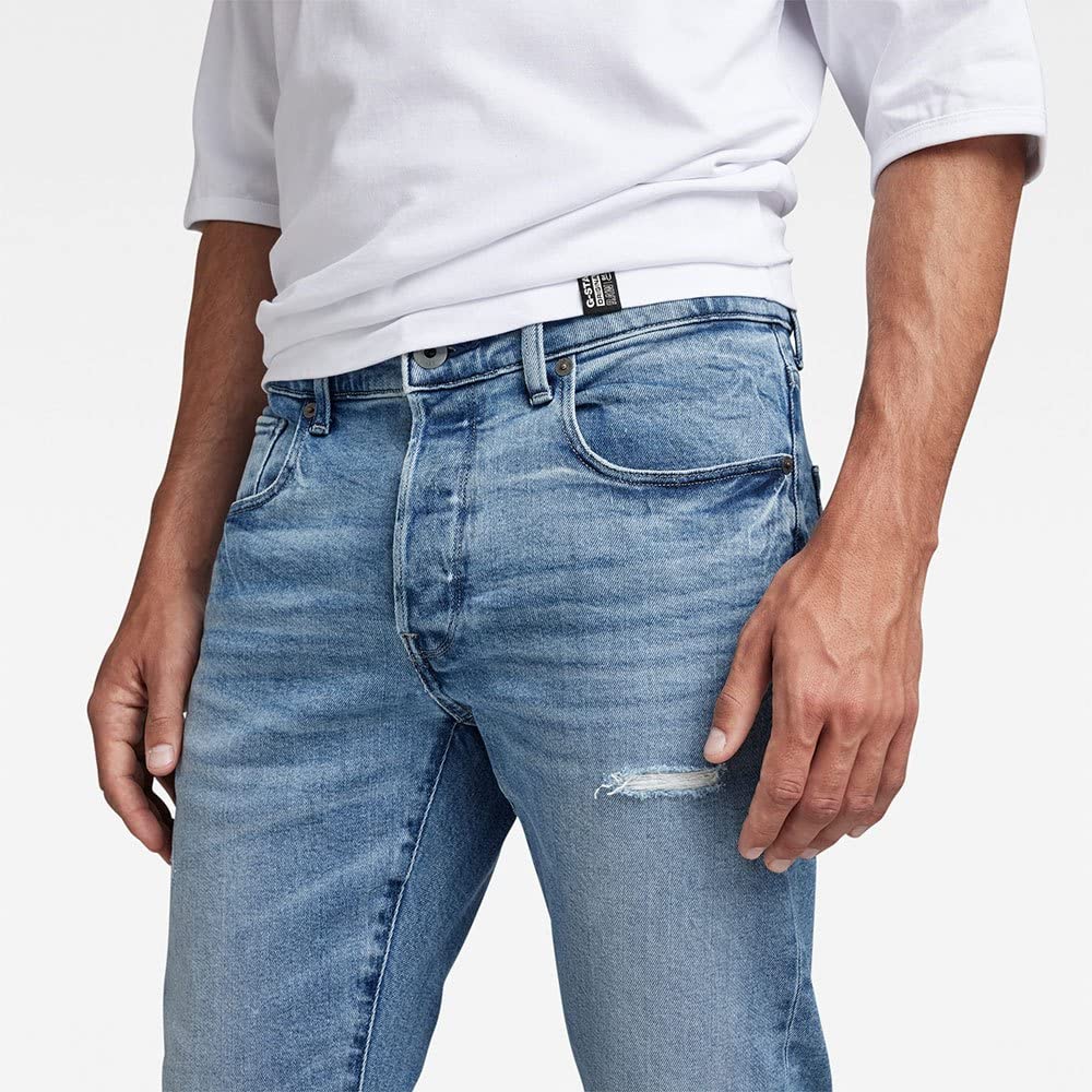 G-Star Para Hombre 3301 Slim Fit Jeans, Azul (faded niagara restored 51001-D316-G007), 32W / 34L