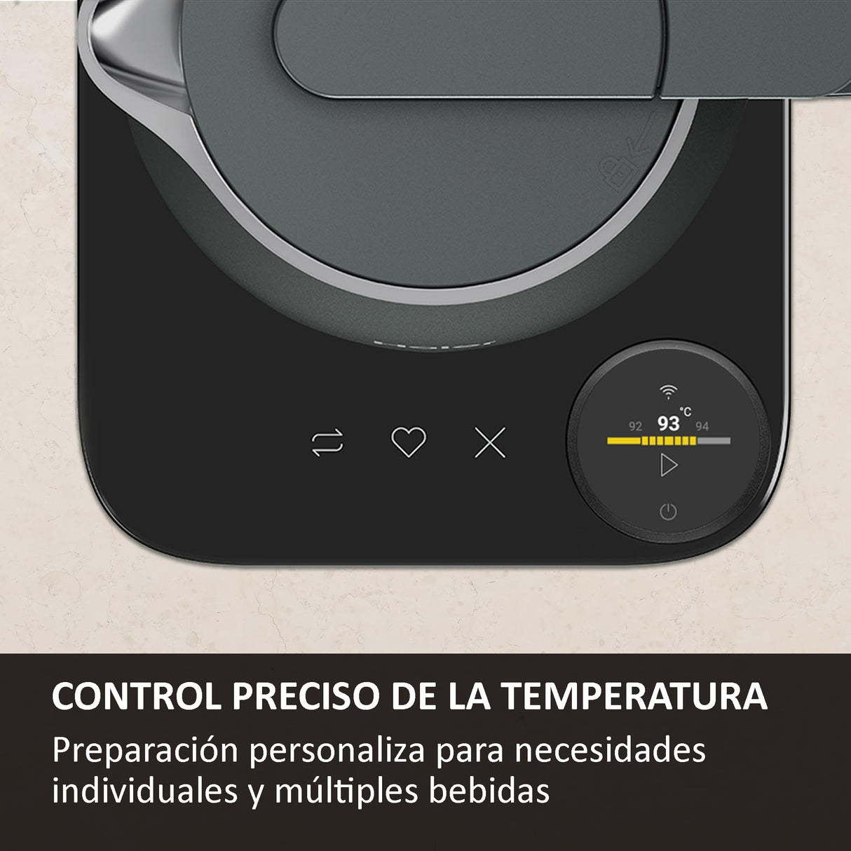 Haier Hervidor Inteligente Series 7 con Control de Temperatura por grado, Pantalla LCD, 6 programas automáticos, Mantener Caliente, Acero inoxidable, Ahorro de energía, 1,3 L, 2000 W, Gris