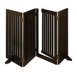 Relaxdays Barrera Seguridad Niños, Valla Protectora, Puerta, 92x206cm, Plegable, Cerca Protección Bebés, Perros, Marrón, Tablero de Fibras